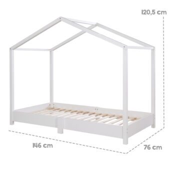 Biela domčeková detská posteľ 70x140 cm Montessori – Roba – Obrázok 8