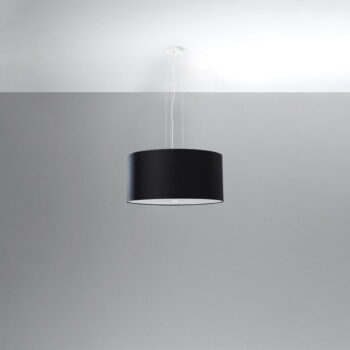 Čierne závesné svietidlo s textilným tienidlom ø 50 cm Volta – Nice Lamps - Image 4