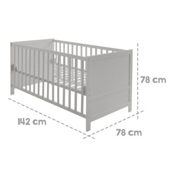 Svetlosivá postieľka 70x140 cm – Roba – Obrázok 4