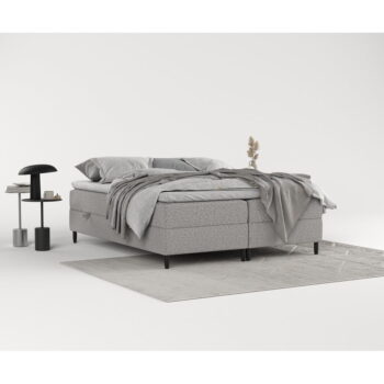 Sivá boxspring posteľ s úložným priestorom 160x200 cm Malte – Maison de Rêve - Image 6