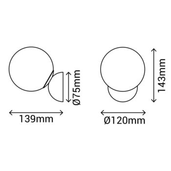 Nástenné svietidlo SULION Bola, ø 12 cm - Image 5