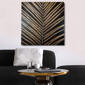 Ručne maľovaný obraz 70x70 cm Palm Leaf – Wallity - Image 2