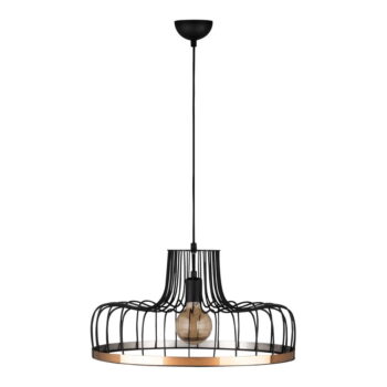 Závesné svietidlo v čiernej a medenej farbe s kovovým tienidlom ø 53 cm Fellini – Opviq lights - Image 4
