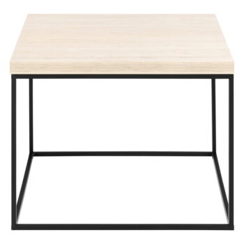 Béžový konferenčný stolík s doskou v dekore mramoru 60x60 cm Barossa – Actona - Image 3