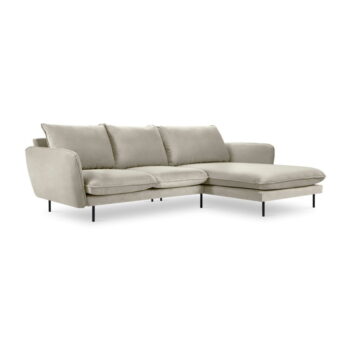 Béžová zamatová rohová pohovka Cosmopolitan Design Vienna, pravý roh - Image 3