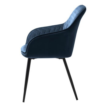 Modrá zamatová jedálenská stolička Milton – Unique Furniture - Image 3