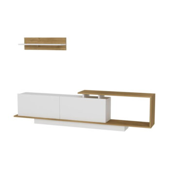 Biela/prírodná TV súprava 180x55 cm Asos – Woody Fashion