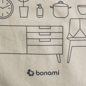 Krémová plátenná taška Bonami – Obrázok 3