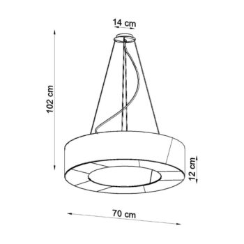 Biele závesné svietidlo s textilným tienidlom ø 70 cm Galata Slim – Nice Lamps - Image 8