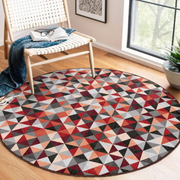 Červeno-sivý prateľný okrúhly koberec ø 100 cm Ignite – Mila Home – Obrázok 11