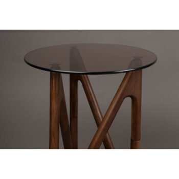 Okrúhly odkladací stolík so sklenenou doskou ø 40 cm Naia – Dutchbone - Image 5