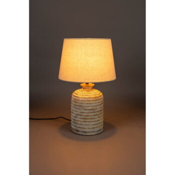 Béžová stolová lampa s ľanovým tienidlom Russel - Dutchbone - Image 8