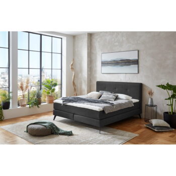 Antracitovosivá boxspring posteľ 160x200 cm ANCONA – Meise Möbel - Image 5