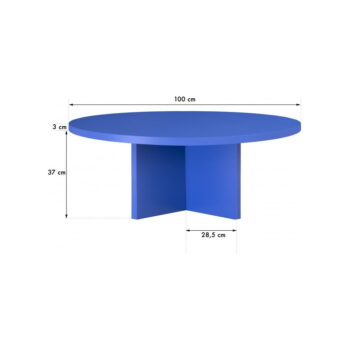 Modrý okrúhly konferenčný stolík ø 100 cm Pausa – Really Nice Things – Obrázok 4
