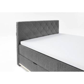 Sivá boxspring posteľ s úložným priestorom 180x200 cm Messina – Meise Möbel - Image 2
