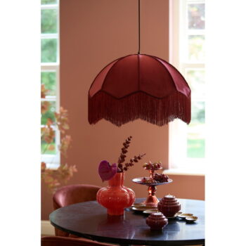 Vínové závesné svietidlo s textilným tienidlom ø 50 cm Malacia – Light & Living - Image 2