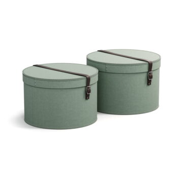 Kartónové úložné boxy s vekom v mentolovej farbe v súprave 2 ks ø 37,5x25,5 cm Rut – Bigso Box of Sweden - Image 3