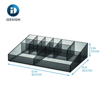 Matne čierny kúpeľňový organizér na kozmetiku z recyklovaného plastu Cosmetic Station - iDesign - Image 6