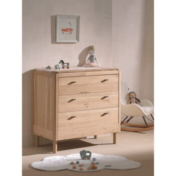 Detská komoda z dubového dreva v prírodnej farbe 100x95x55 cm Forrest – Vipack - Image 3