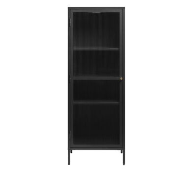 Čierna kovová vitrína 58x160 cm Bronco – Unique Furniture