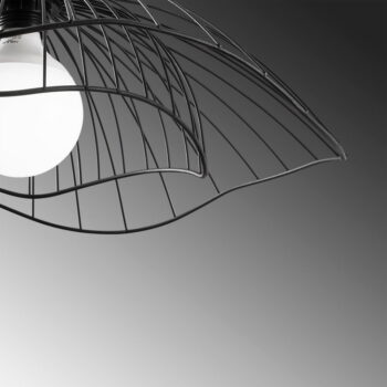 Čierne závesné svietidlo s kovovým tienidlom ø 50 cm Farac – Opviq lights - Image 7