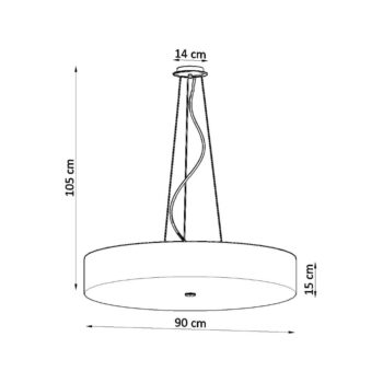 Čierne závesné svietidlo s textilným tienidlom ø 90 cm Herra – Nice Lamps - Image 8