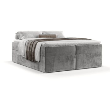 Sivá boxspring posteľ s úložným priestorom 160x200 cm Yoko – Maison de Rêve - Image 11