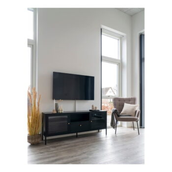 Čierny kovový TV stolík 150x60x35 cm Dalby – House Nordic - Image 6