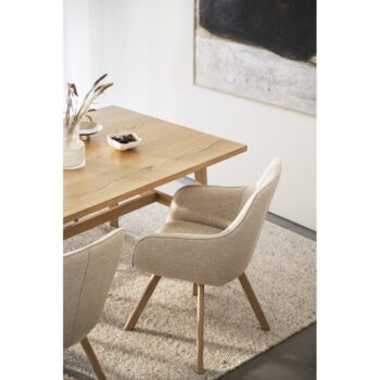 Jedálenský stôl v dekore duba v prírodnej farbe 100x220 cm Plainfield – Rowico - Image 6