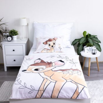 Bavlnené detské obliečky do postieľky 100x135 cm  Bambi "Beige" – Jerry Fabrics - Image 2