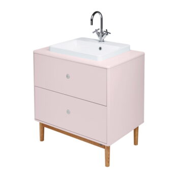 Ružová závesná skrinka s umývadlom bez batérie 80x62 cm Color Bath – Tom Tailor – Obrázok 6