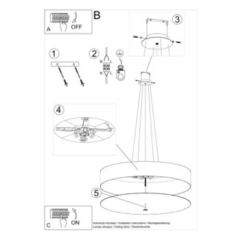 Čierne závesné svietidlo s textilným tienidlom ø 90 cm Herra – Nice Lamps - Image 7