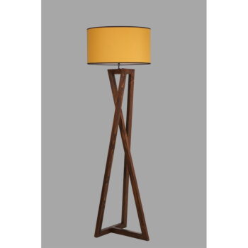Stojacia lampa v horčicovej a hnedej farbe s textilným tienidlom (výška 149 cm) Maçka – Opviq lights - Image 3