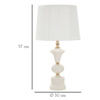 Biela stolová lampa s textilným tienidlom (výška 57 cm) Caserta – Mauro Ferretti - Image 6