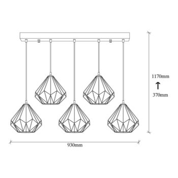 Čierne závesné svietidlo s kovovým tienidlom Diamond – Opviq lights - Image 5