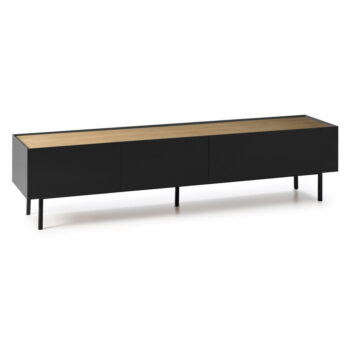 Čierny/v prírodnej farbe TV stolík v dekore duba 180x45 cm Arista – Teulat - Image 2
