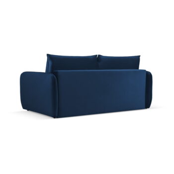 Tmavomodrá zamatová rozkladacia pohovka 214 cm Vienna – Cosmopolitan Design - Image 2