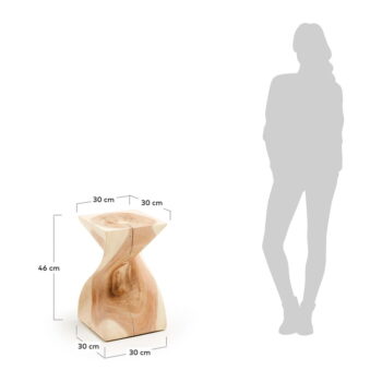 Odkladací stolík z masívu munggur 30x30 cm Hakon – Kave Home - Image 5