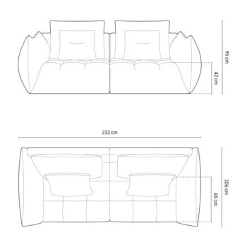 Svetlosivá pohovka 232 cm Bloom – Micadoni Home – Obrázok 7
