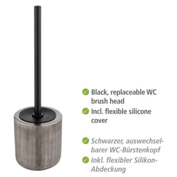 Keramická WC kefa v striebornej farbe Rivara – Wenko - Image 5