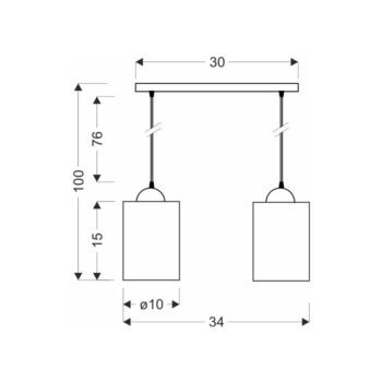 Čierne závesné svietidlo so skleneným tienidlom 10x34 cm Bistro - Candellux Lighting - Image 2