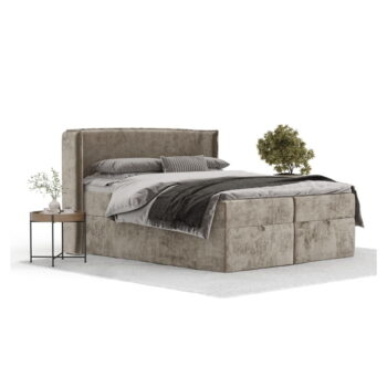 Béžová boxspring posteľ s úložným priestorom 160x200 cm Passion – Maison de Rêve – Obrázok 11