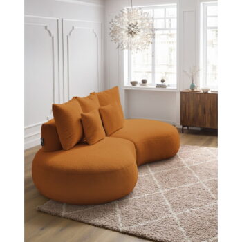 Pohovka z textílie bouclé v horčicovej farbe 260 cm Saint-Germain – Bobochic Paris – Obrázok 10