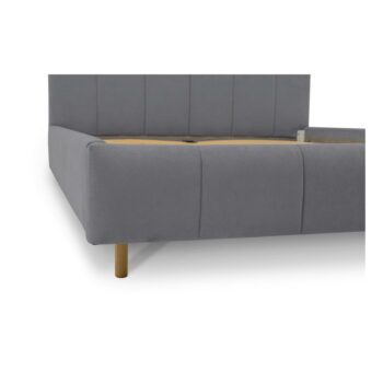 Sivá čalúnená dvojlôžková posteľ s roštom 160x200 cm Zee – Scandic – Obrázok 9