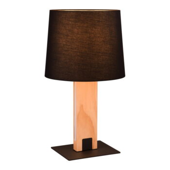 LED stolová lampa v čiernej a prírodnej farbe s textilným tienidlom (výška 50 cm) Rahul – Trio - Image 3