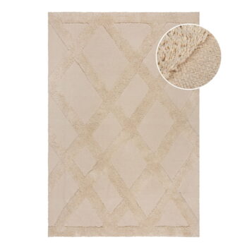 Béžový bavlnený koberec 160x230 cm Tessa Diamond – Flair Rugs