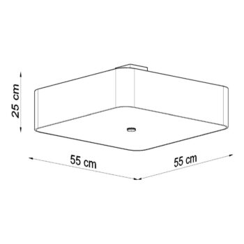Biele stropné svietidlo so skleneno-textilným tienidlom 55x55 cm Kortez – Nice Lamps - Image 6