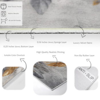 Prateľný koberec v šedej a zlatej farbe 160x230 cm Golden Feathers – Mila Home – Obrázok 4