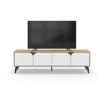 TV stolík v dekore duba v bielo-prírodnej farbe 180x51 cm Nola – Marckeric - Image 10