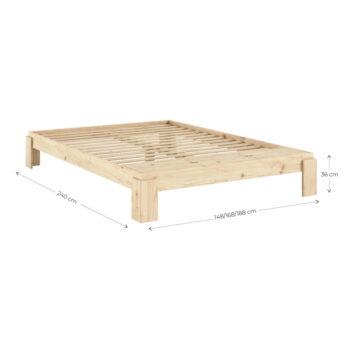 Dvojlôžková posteľ z borovicového dreva s roštom v prírodnej farbe 140x200 cm Layers – Karup Design – Obrázok 5
